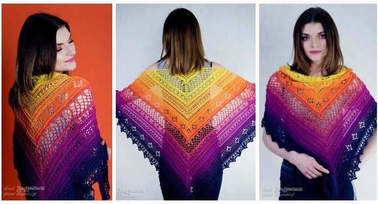 Flower Valley Shawl Crochet Free Pattern - Women Lace #Shawl; Free #Crochet; Patterns