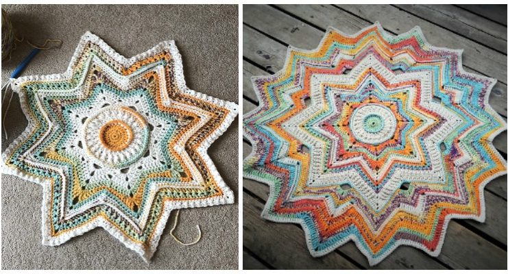 Mini Galaxy Blanket Crochet Free Pattern - Star #Blanket; Free #Crochet; Patterns