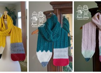 Pencil Scarf Crochet Free Pattern - Rectangle Long #Scarf; Free #Crochet; Patterns