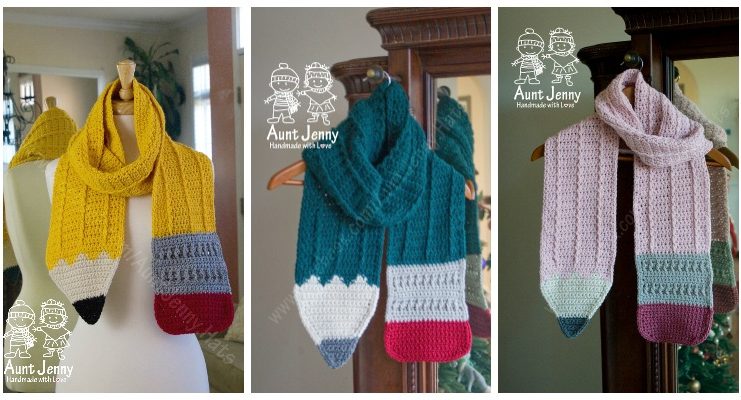 Pencil Scarf Crochet Free Pattern - Rectangle Long #Scarf; Free #Crochet; Patterns
