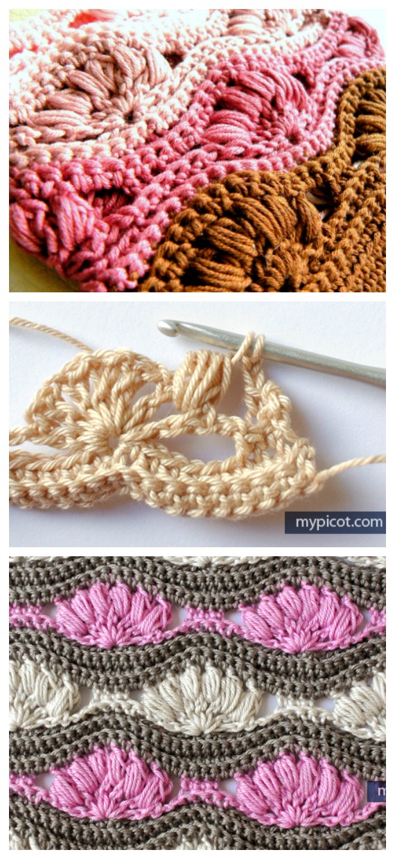 Puff Shell Clutch Crochet Free Pattern - #Clutch; Purse Bag Free #Crochet; Patterns