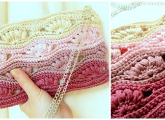 Puff Shell Clutch Crochet Free Pattern - #Clutch; Purse Bag Free #Crochet; Patterns