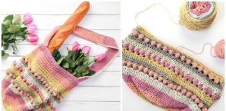 Rosebuds Market Bag Crochet Free Pattern -#Crochet; Market Grocery #Bag;Free Patterns