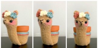 Alpaca Planter Crochet Free Pattern - - #Planter; Cozy Free #Crochet; Patterns