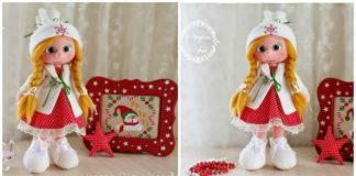 Amigurumi Christmas Doll Crochet Free Pattern- Crochet #Dolls; #Amigurumi; Free Patterns