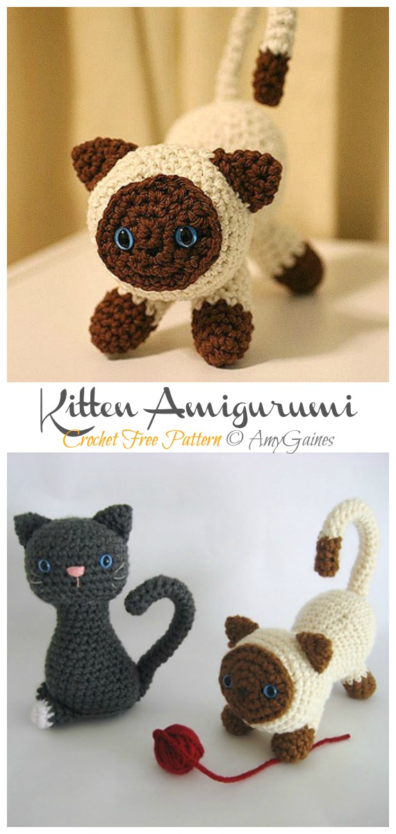 Amigurumi Kitten Crochet Free Patterns - Crochet Toy #Cat; #Amigurumi; Free Patterns