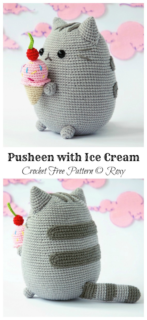 Amigurumi Pusheen the Cat Crochet Free Pattern- Crochet Toy #Cat; #Amigurumi; Free Patterns