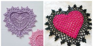 Heart Doily Crochet Free Pattern - Decorative #Doily; Free #Crochet; Patterns