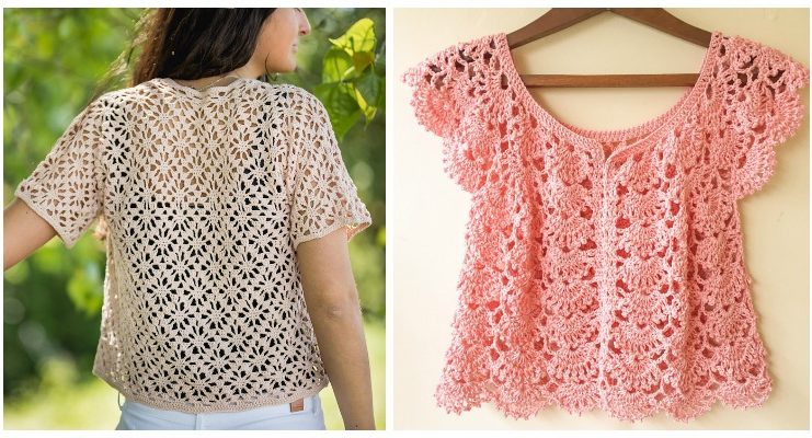 Short Sleeve Lace Cardigan Crochet Free Patterns
