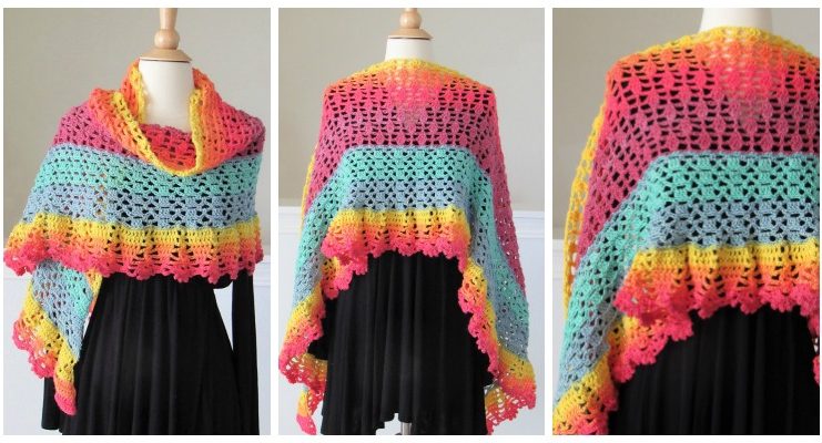 Valentina Lace Shawl Crochet Free Pattern - Women Lace #Shawl; Free #Crochet; Patterns