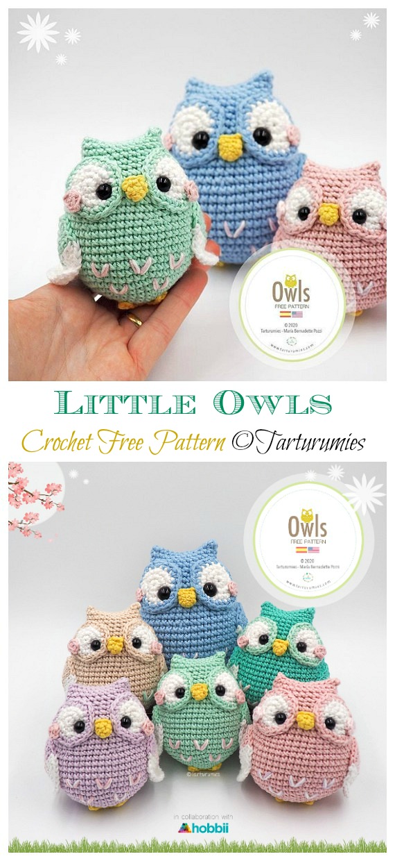 Amigurumi Little Owls Crochet Free Pattern - #Crochet; Toy Owl #Amigurumi Free Patterns