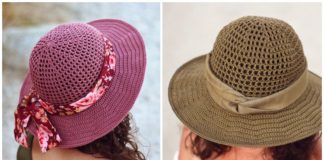 Brimmed Sun Hat Crochet Free Pattern - Women/Girls #Sunhat; Free #Crochet; Patterns