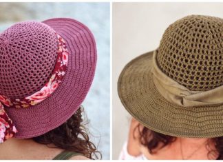 Brimmed Sun Hat Crochet Free Pattern - Women/Girls #Sunhat; Free #Crochet; Patterns