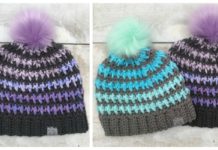 Color Strip Beanie Hat Crochet Free Pattern - Adult Beanie #Hat; #Crochet; Free Patterns