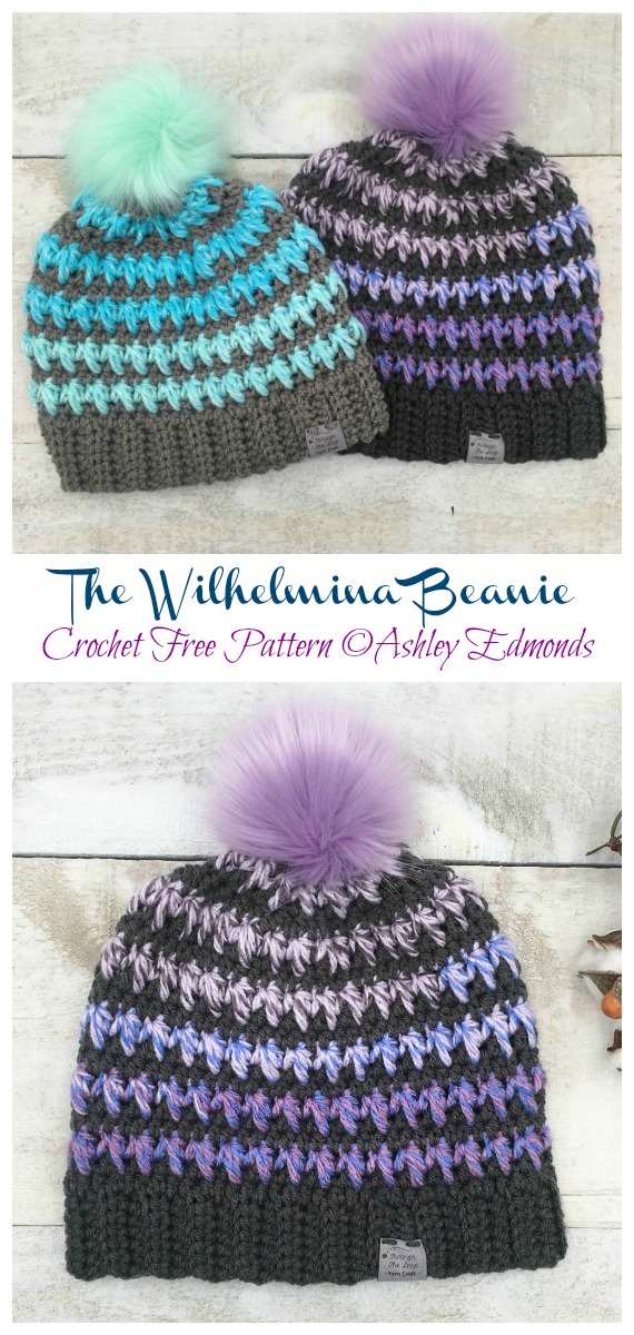 Color Strip Beanie Hat Crochet Free Pattern - Adult Beanie #Hat; #Crochet; Free Patterns