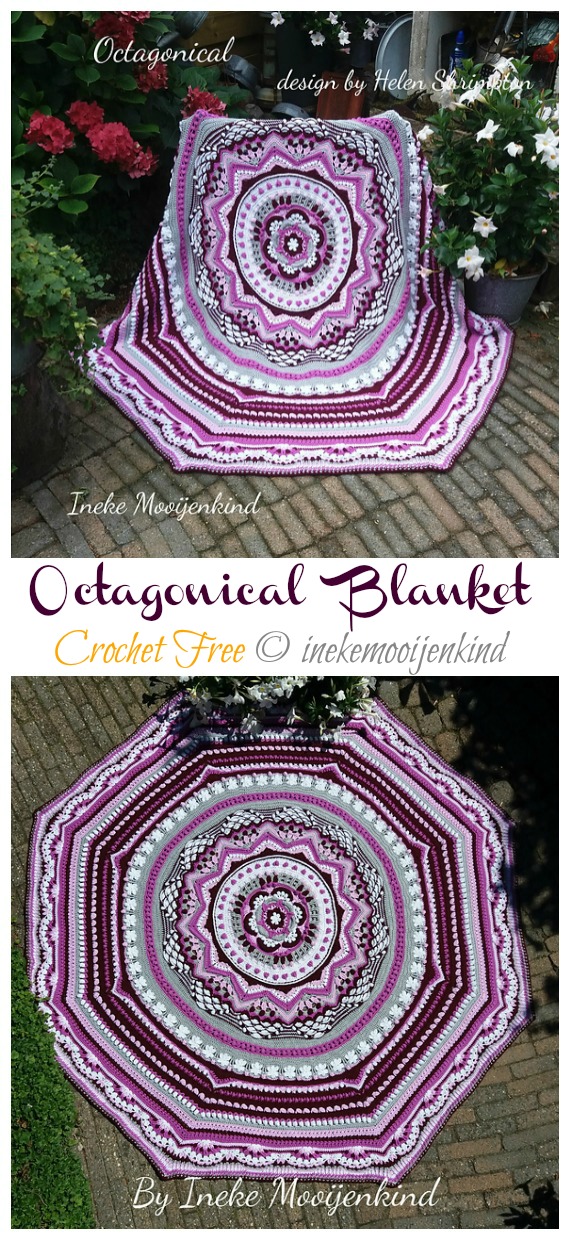 Octagonical Blanket Crochet Free Pattern -  Octagon #Blanket; Free Crochet Patterns