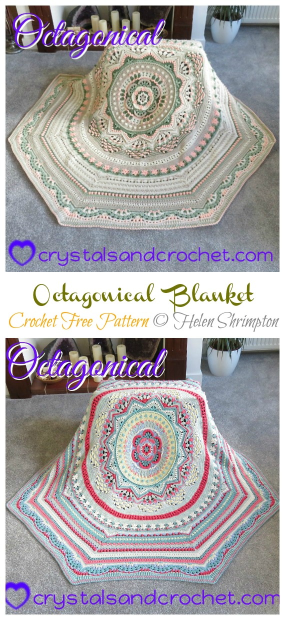 Octagonical Blanket Crochet Free Pattern - Octagon #Blanket; Free Crochet Patterns