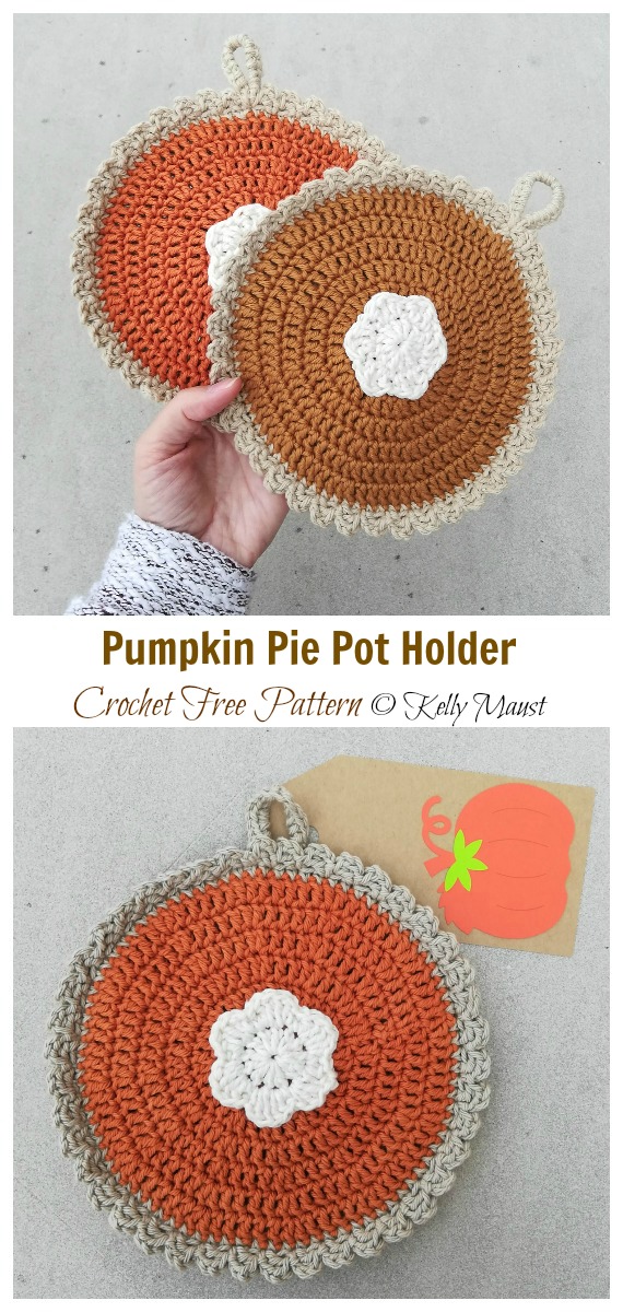 Pumpkin Pie Pot Holder Crochet Free Pattern