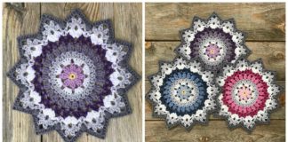 Winter Mandala Crochet Free Pattern - Decorative #Doily; Free #Crochet; Patterns
