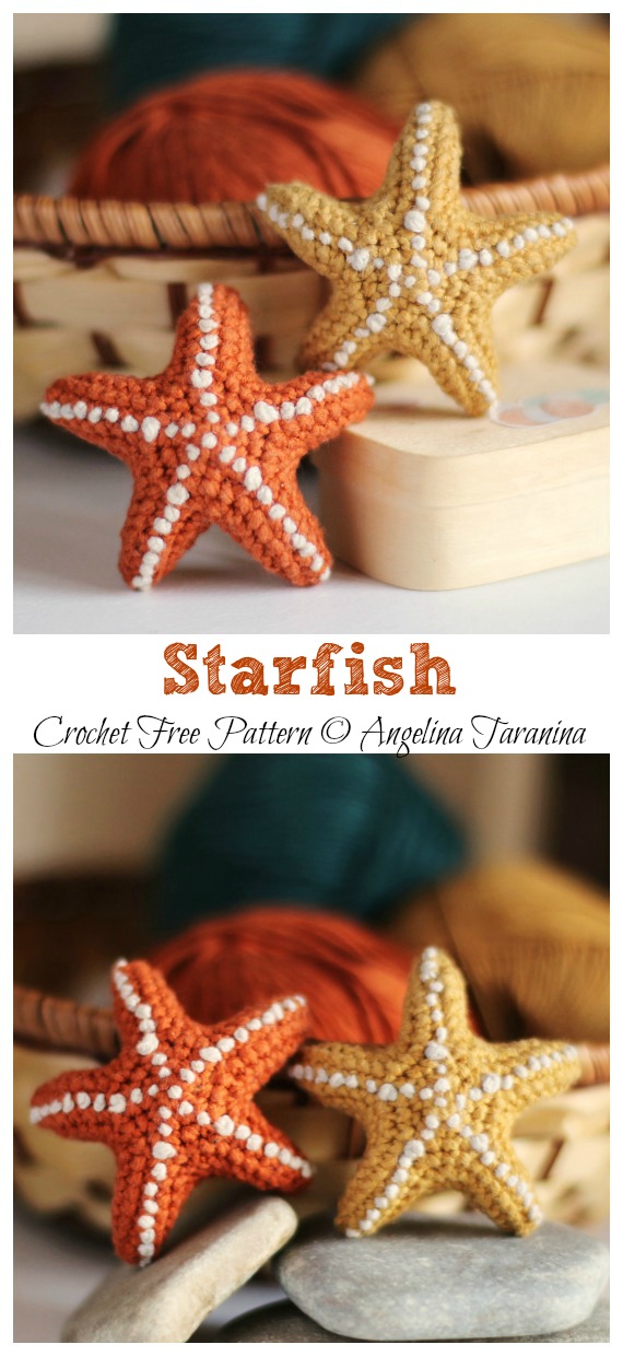 Amigurumi Starfish Crochet Free Pattern - Crochet #SeaLife; Toys #Amigurumi; Free Patterns