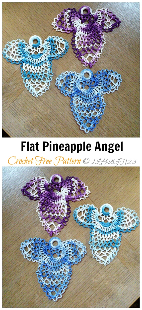 Flat Pineapple Angel Bookmark Crochet Free Pattern - #Bookmark; Free #Crochet; Patterns  