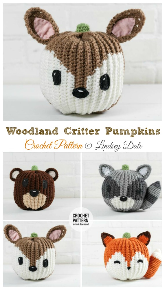 Woodland Critter Pumpkins Crochet Patterns