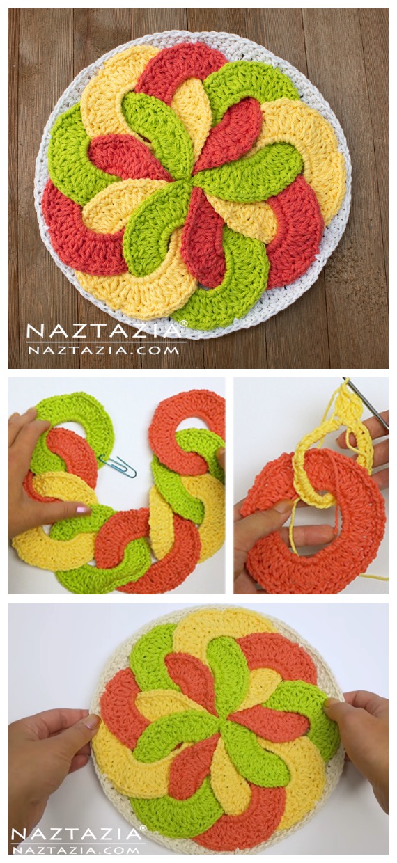 Kitchen Ring Pad Crochet Free Pattern [Video] - Hot Pad #Potholder; Free #Crochet; Pattern