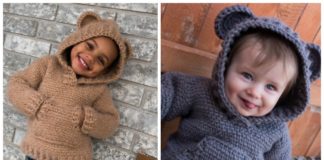 Baby Bear Hoodie Sweater Crochet Free Pattern