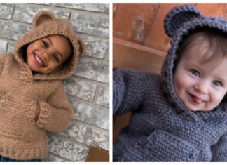 Baby Bear Hoodie Sweater Crochet Free Pattern