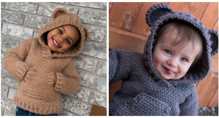 Baby Bear Hoodie Sweater Crochet Free Pattern