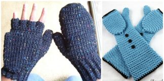 Convertible Fingerless Gloves Crochet Free Patterns