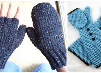 Convertible Fingerless Gloves Crochet Free Patterns