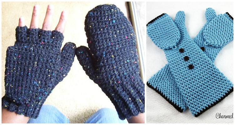 Convertible Fingerless Gloves Crochet Free Patterns
