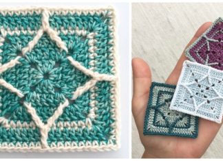 Northern Diamond Square Crochet Free Pattern