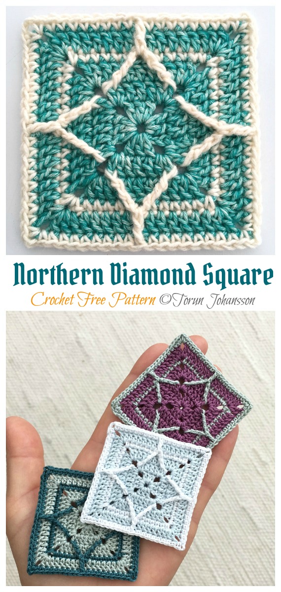 Northern Diamond Square Crochet Free Pattern