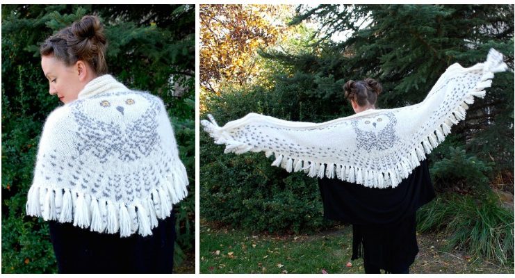 Hedwig Owl Shawl Knitting Pattern - Women #Shawl; #Knitting; Patterns