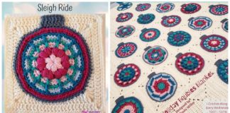 Holiday Baubles Blanket Crochet Free Pattern - #Granny; Square #Blanket; Free #Crochet; Patterns