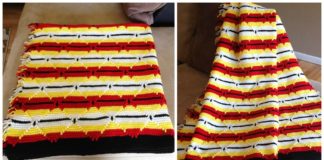 Navajo Indian Diamond Afghan Crochet Free Pattern - Stripy #Blanket; Free #Crochet; Patterns