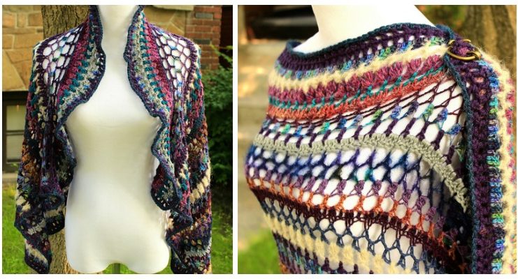 Stashbuster Shawl Crochet Free Pattern- Long Rectangle #Shawl; Free #Crochet; Pattern