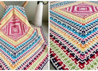 The Daisy Sampler Blanket CAL Crochet Free Pattern - #Mosaic; Blanket Free #Crochet; Pattern