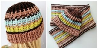 Waffle Scarf & Hat Crochet Free Pattern