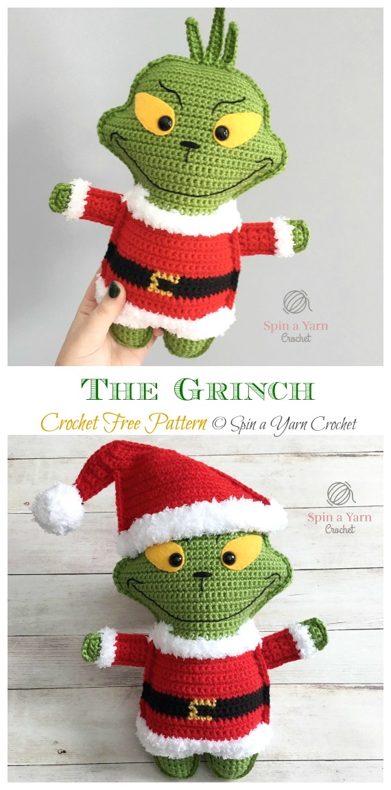 Amigurumi The Grinch Crochet Free Patterns - #Doll; Crochet #Amigurumi; Free Pattern