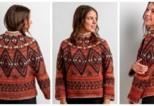 Alcona Colorwork Sweater Crochet Free Pattern- Fall Winter Women #Sweater; Free #Crochet; Pattern