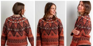 Alcona Colorwork Sweater Crochet Free Pattern- Fall Winter Women #Sweater; Free #Crochet; Pattern