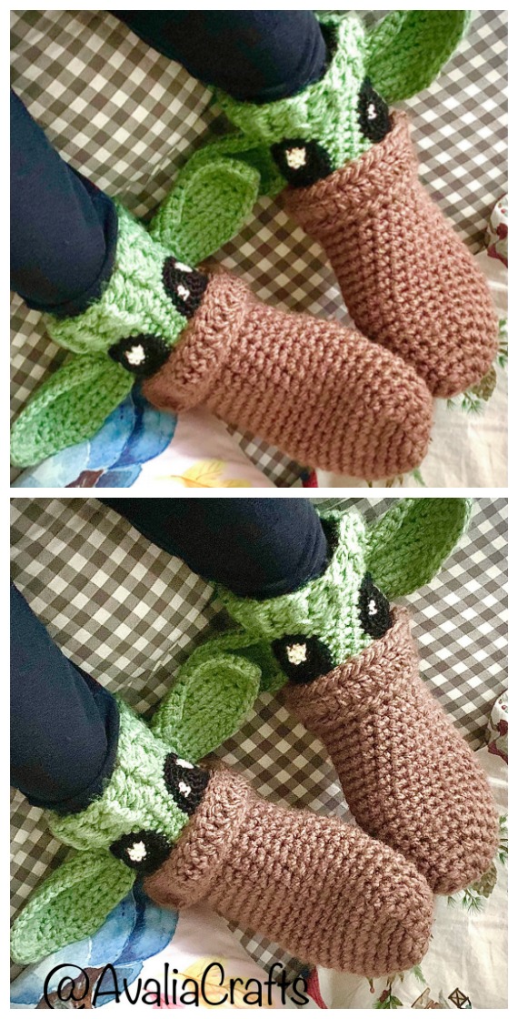 Comfy Alien Yoda Socks Crochet Free Pattern - Trending #Socks; Crochet Free Patterns