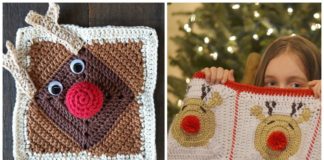 Rudolph Reindeer Square Crochet Free Patterns