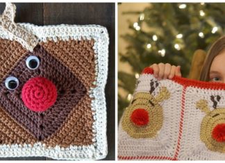 Rudolph Reindeer Square Crochet Free Patterns