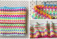 Snuggle Stitch Blanket Crochet Free Pattern - Stripy #Blanket; Free #Crochet; Patterns