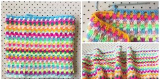 Snuggle Stitch Blanket Crochet Free Pattern - Stripy #Blanket; Free #Crochet; Patterns
