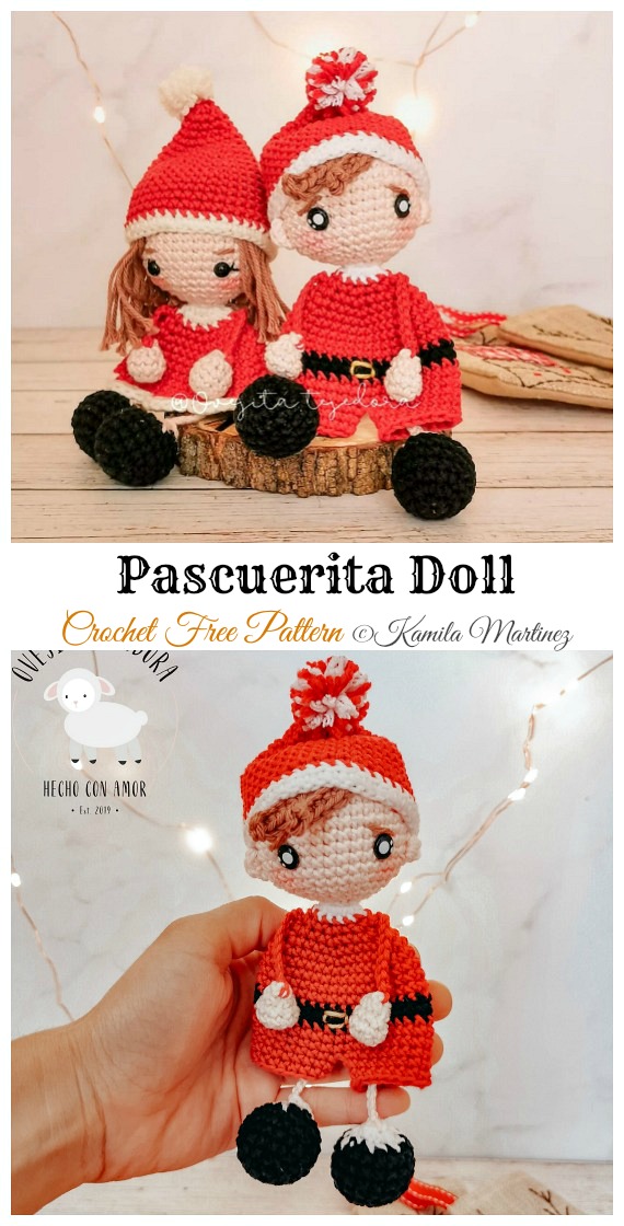 Amigurumi Pascuerita Doll Crochet Free Pattern- Crochet #Dolls; #Amigurumi; Free Patterns 